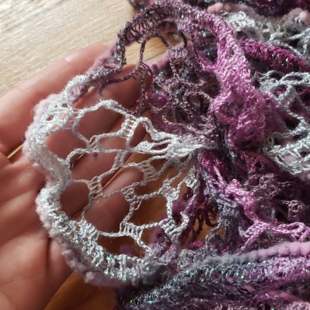 Multi Colored Crocheted Scarf, Handmade - Picture 4 of 5
